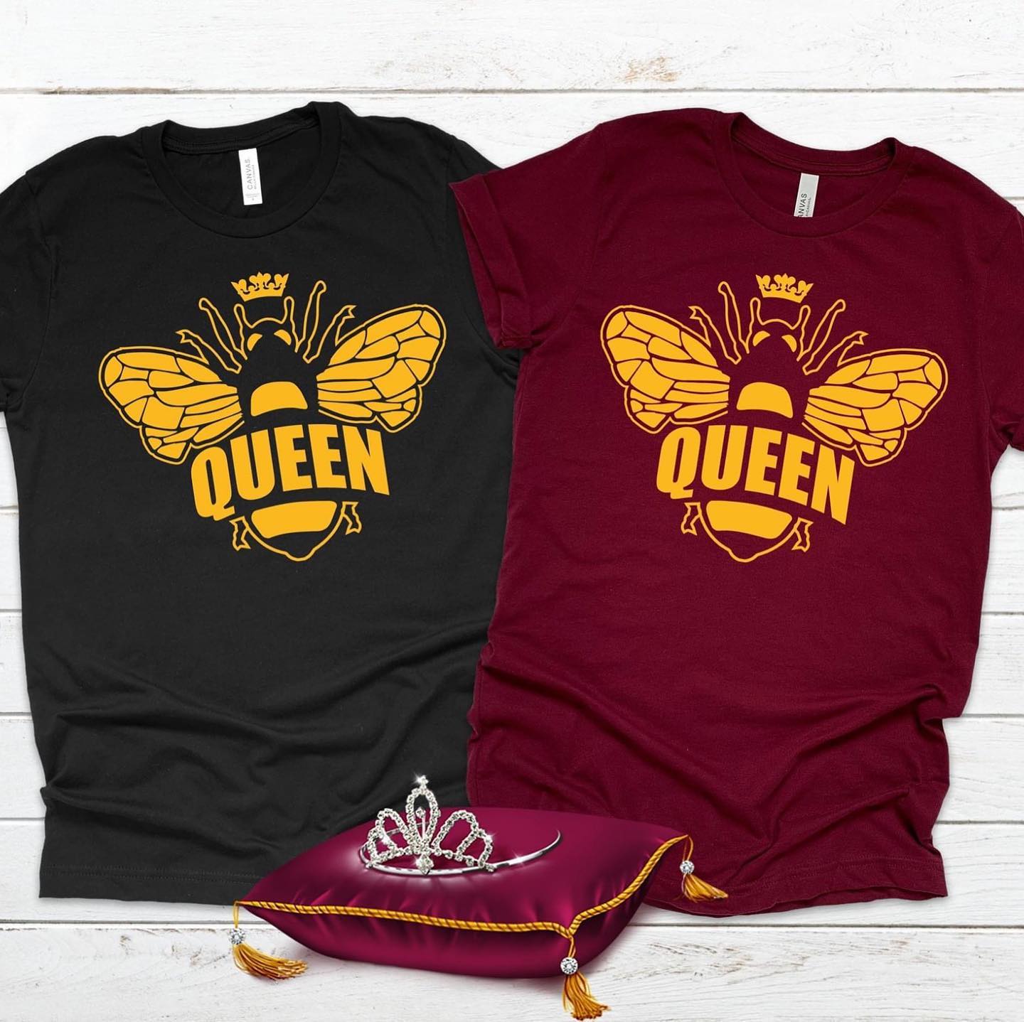 Custom Queen Bee (Gold Print) T*Shirt