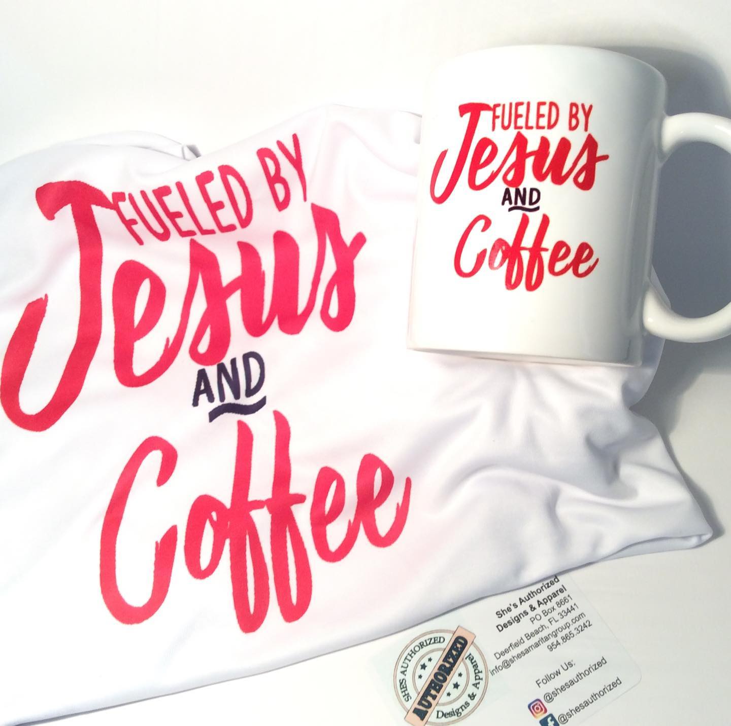 Fueled By Jesus and Coffee T-shirt and Mug Combo