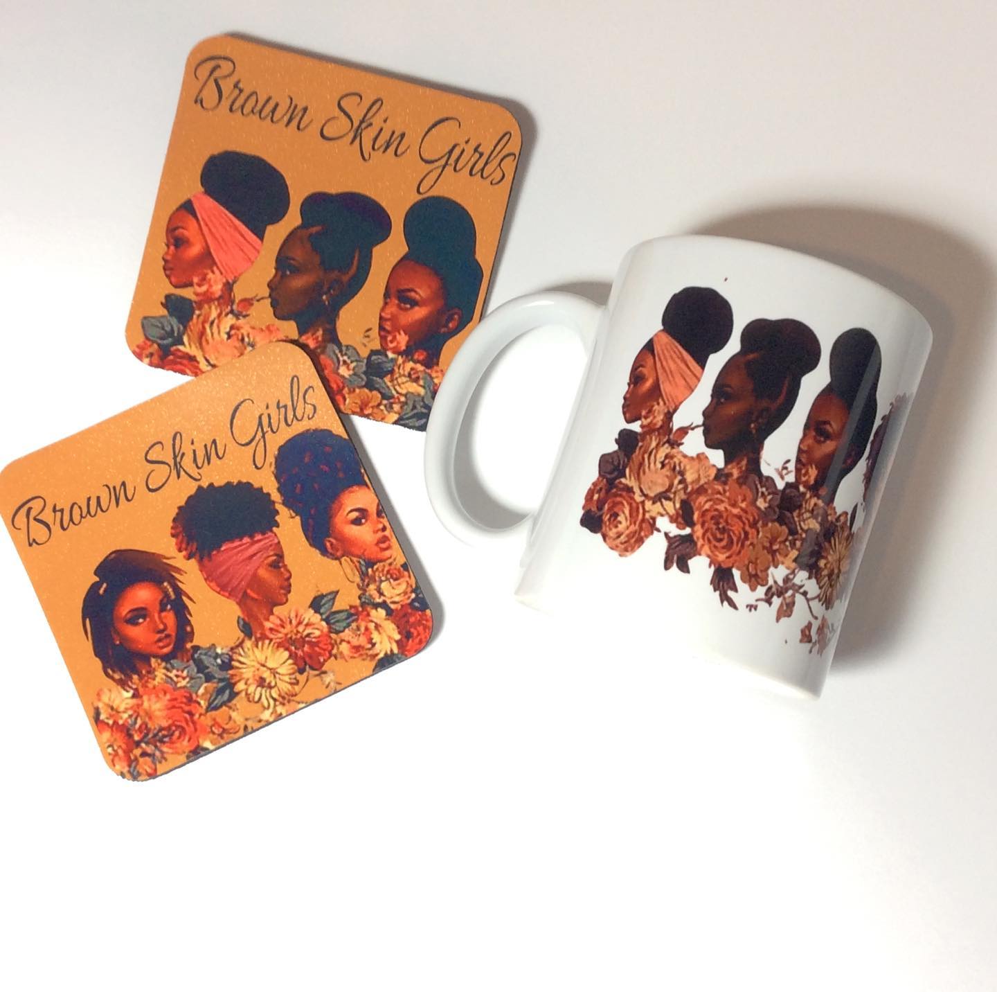 Brown Skin Girls Mug and Coaster Combo