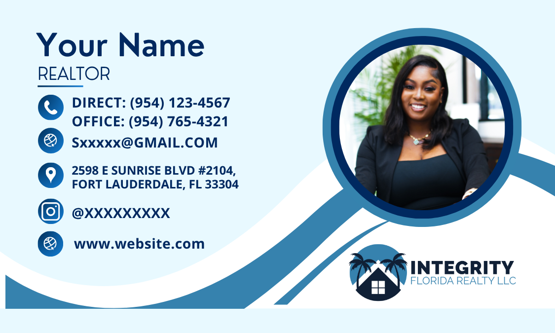 1000 Matte or Glossy  Business Cards - Integrity Florida Realty