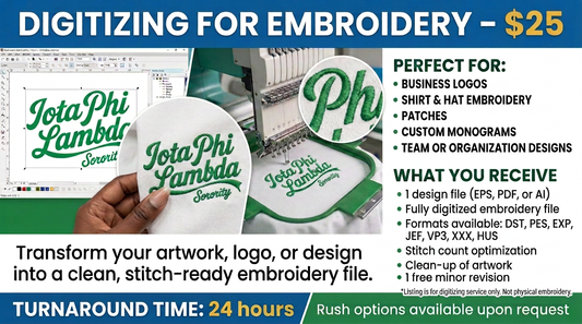 Digitizing for Embroidery – $25