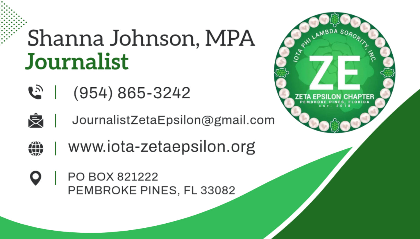 1000 Sorority Business Cards -Iota Phi Lambda Sorority, Inc.