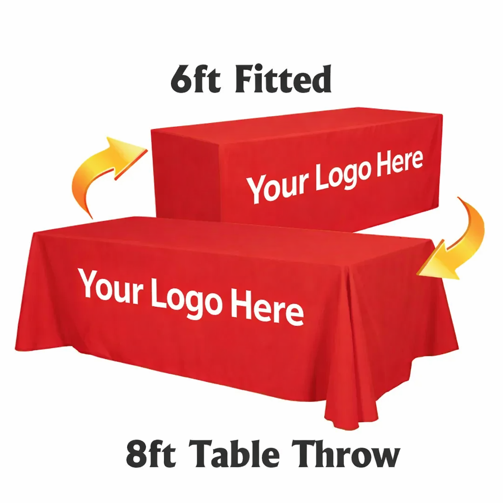 Premium 6’/8’ Convertible Table Cover – Full‑Color Dye‑Sublimated