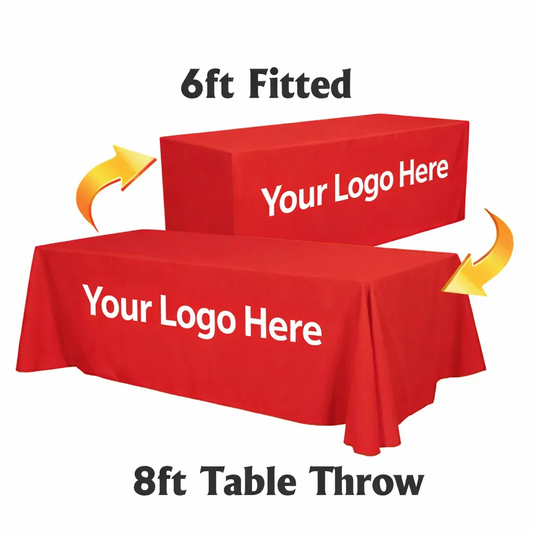 Premium 6’/8’ Convertible Table Cover – Full‑Color Dye‑Sublimated